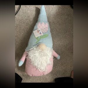 Pink and Blue Tulip  Accent Gnome Plush Decor